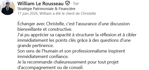 avis certifié client linkedin william scan structure christelle Andreux Mme Structure priorités stratégie