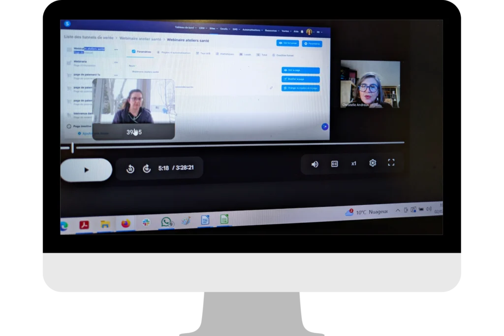 mock up visio Christelle Andreux, Consulting croissance Scaling à Dax, experte en structure et automatisation pour TPE et Indépendants via la méthode HOOA